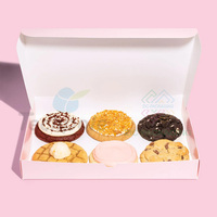 Boîte d'emballage pour biscuits avec impression de logo personnalisée, boîte à biscuits en papier rose, emballage pour un seul biscuit