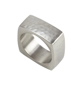 Servilletero de diseño de aluminio martillado único, diseñador hecho a mano para decoración de mesa, el mejor precio al por mayor pulido - Product Image 1