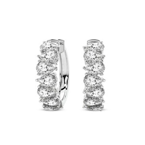 Pendientes de Aro con Diamantes Cultivados en Laboratorio, Corte Pera, 1 Ct Tw, Color F-G, Claridad VS, 14 Diamantes, Oro Sólido de 14K, para Uso Diario - Product Image 3