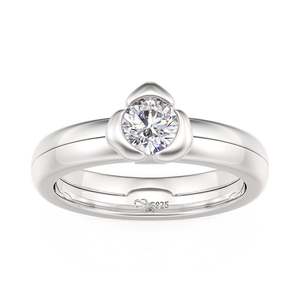Bague de promesse personnalisée Jeulia en argent sterling avec rubis et zircon - Product Image 3