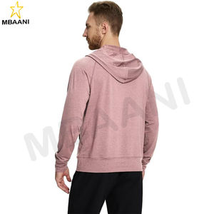 Sweat-shirts décontractés pour hommes à manches longues avec poche kangourou, légers, en tissu chiné, avec fermeture éclair quart de tour pour le golf - Product Image 4