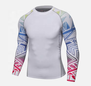 Offre Spéciale personnalisé hommes Rash Guard longue Compression Spandex avec Sublimation Logo personnalisé imprimé Gym Direct Fabricant Usine - Product Image 4