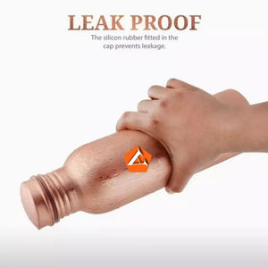 100% Pure Copper Water <b>Bottle</b> 900-1000 ml Handmade Water <b>Bottle</b> for <b>Drinking</b> Water Ayurveda Health Benefit Joint Free Leak Proof - Product Image 5