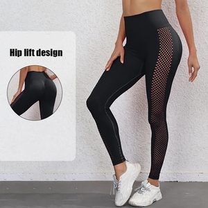Mallas de Yoga de Color sólido para mujer, pantalones para Fitness, cintura elástica, mallas de entrenamiento para gimnasio para mujer, OEM personalizado - Product Image 2