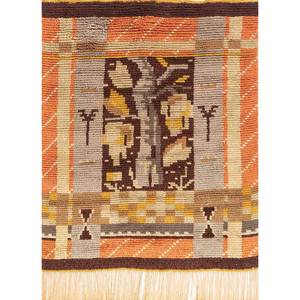 Zuri Beige <b>Brown</b> Hand Knotted <b>Wool</b> Rug Paem-707 Geometric for Home Living Hallway Entryway-Tabriz Rectangle Puzzle Design - Product Image 1