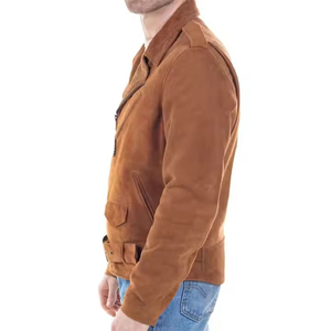 Chaqueta de gamuza de alta calidad para hombre, estilo clásico de gamuza genuina y perfecta para atuendo informal y formal, chaqueta de cuero para hombre OEM - Product Image 2