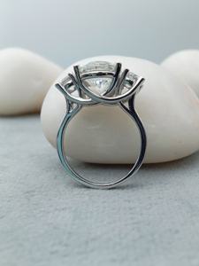 10K Solid Yellow Fine <b>Jewelry</b> Engagement Ring with 2.5 CT White Moissanite Three-STONE Wedding <b>Set</b> Featuring <b>Emerald</b> for Parties - Product Image 4