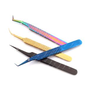 Pince à épiler à extension de cils pointue avec logo personnalisé Diamond Grip Acier inoxydable de haute qualité disponible dans toutes les couleurs pour cils volumineux - Product Image 2