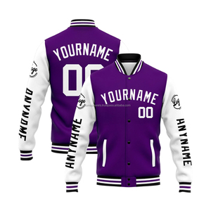 Customized Wool Varsity <b>Jacket</b> <b>Men</b> Women MCACVJ09 Breathable Windproof Embroidered Logo Stand Collar Cotton Lining Casual <b>Summer</b> - Product Image 1