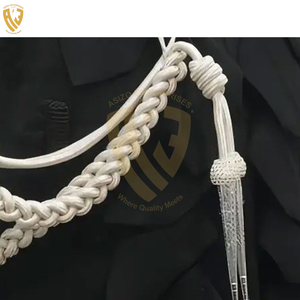 Bán Buôn Chất Lượng Cao Lụa Aiguillettes Phẳng Mô Hình Đồng Phục Vai Dây Độc Đáo Macrame Dây Với Vàng Màu Kim Loại Tip - Product Image 6