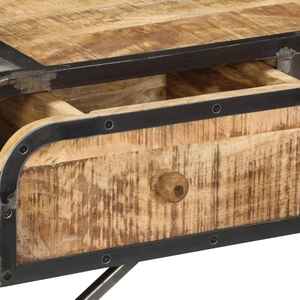 CONSOLA RECTANGULAR RUSTICA DE MADERA ANTIGUA, ESTILO NÓRDICO INDUSTRIAL, PARA PASILLO, DE MANGO SÓLIDO, IMPERMEABLE Y DURADERA - Product Image 4