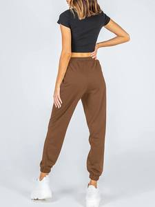 Women's Comfortable <b>Blue</b> Streetwear Joggers Customized Logo Printed Breathable <b>Canvas</b> Fitness Sweatpants Mid Waist Straight - Product Image 2