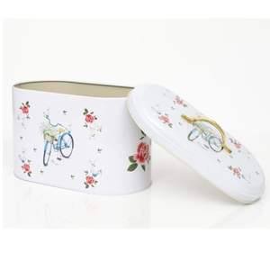 Boîte à pain en métal bleu vintage de 9,8 L avec poignée 178x338x200mm pour le stockage des aliments et les promenades à vélo - Product Image 4