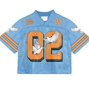 Maillot de football d'été à manches courtes personnalisé, maillot de football américain, nom d'équipe personnalisé, design sublimé, 100% polyester - Product Image 6