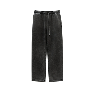 กางเกงวอร์มสไตล์วินเทจประดับคริสตัลแบบสตรีทแฟชั่นทรงหลวมแบบสตรีทสไตล์ขาดเซอร์ๆ ลุคย้อนยุคฟอกสีแบบแอซิด ขากว้างสำหรับผู้ชาย - Product Image 1