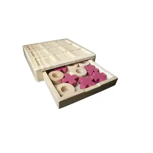 affodabale price Tic-Tac-Toe Wooden Game Pieces Classic Wooden Board Game Old Kids Wood 10 Fashioned Pieces Travel