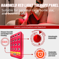 Panneau de luminothérapie infrarouge portable USB rechargeable 660nm/850nm à lumière rouge avec 16 LED pour le soin du visage et le soulagement de la douleur