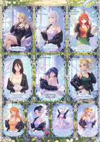 Vente en gros de cartes de collection de personnages féminins d'anime A6 avec motif floral printanier, en promotion pour le streaming en direct