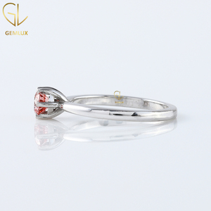 Vente chaude 14K Or Blanc 0.75CT Morganite Rose Labgrown Diamant Solitaire Bague De Fiançailles, Bague De Promesse, Bague Délicate - Product Image 5
