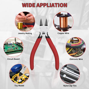 High Quality Stainless Steel 6in Dykes Cutters <b>Wire</b> <b>Snips</b> Non-slip Red Handle Side Cutter Flush-Cutter for Jewelry Making - Product Image 3