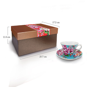 Taza de Café de Cerámica Shin Tai Yuan con Diseño de Peonía, Impresión por Transferencia de Agua, Vajilla Duradera y Lavable, Azul H0001-252 - Product Image 3