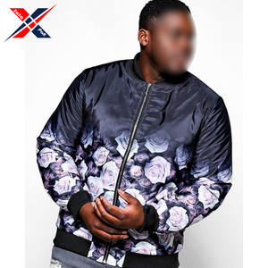 Chaqueta estampada por sublimación de Rosa Negra grande y alta hecha a medida para hombre, Chaquetas deportivas y de estilo callejero por sublimación de la mejor calidad - Product Image 2
