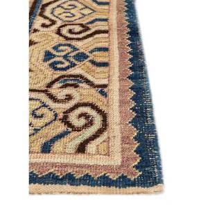 Pechino Blue Hand Knotted Wool Rug for Home <b>3D</b> Medallion Rectangle <b>Puzzle</b> Patterns for Living Room Hallway-Paem-142 for Teens - Product Image 4