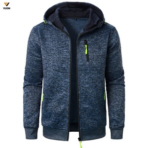 Sweat à capuche zippé de luxe personnalisé pour hommes en polaire de coton coupe boxy épais vierge avec fermeture éclair pour l'hiver - Product Image 1