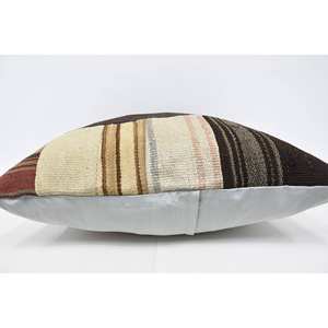 Luxury 28x28 Inch Beige Kilim Patchwork Wool Pillow <b>Fluffy</b> Floral Vintage Patterned <b>Cushion</b> for Bedding Woven Technique - Product Image 5