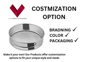 Customized Logo Stainless Steel Fine Mesh Flour Strainer, Fine Mesh Baking Strainer, <b>Metal</b> Sifting Sieve, Flour Mesh Sifter - Product Image 3