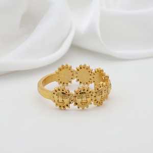 2024 New <b>Design</b> Handmade 18K Gold Plated Sun Brass Ring Fashionable Ethnic <b>Jewelry</b> for Women and Men Gift for Her - Product Image 2