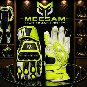 Guantes de Motociclismo de Cuero para Carreras, Modelos 2027, Dedos Completos, Transpirables, Ventilados, Cierre de Gancho y Bucle, Recubiertos de Poliuretano - Product Image 6