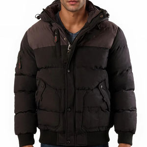 Chaqueta acolchada con cremallera Premium acolchada a prueba de viento para hombre, chaqueta elegante ligera aislada para exteriores con parches personalizados - Product Image 1