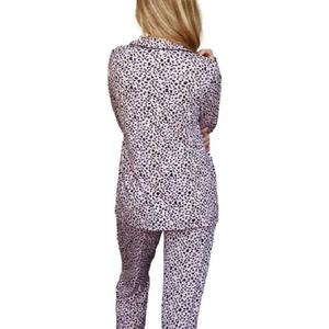 Factory Price Women's Sleepwear Satin <b>Spaghetti</b> Strap V-neck <b>Long</b> Sleeve Sexy Dress Pajamas Set Spring Soft Breathable Supplier - Product Image 5