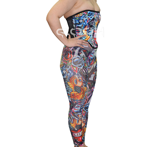 Conjunto de corsé y leggings con arte de tatuaje sublimado digitalmente - Product Image 3