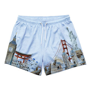 Custom High Street Solid Retro Vintage Streetwear Pantalones cortos de baloncesto de lana con bolsillo de secado rápido Cierre de cordón - Product Image 1