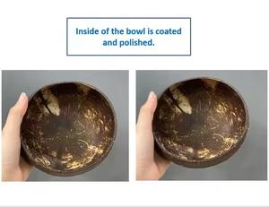 Cuenco de cáscara de coco natural y orgánico y cuchara de madera de coco Ecológico - Product Image 2