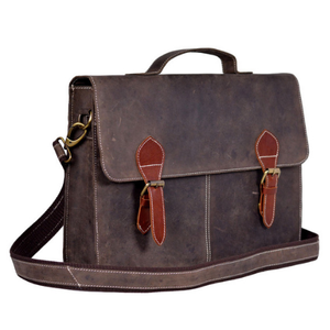 Bolso bandolera de cuero genuino hecho a mano Vintage gris antiguo para mujer, bandolera de oficina, maletín, bolso de hombro amigable para ordenador portátil - Product Image 4