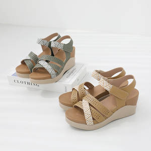 [JSHOE] Sandalias de Plataforma con Correa de Cuero Vacuno para Mujer, Tacón de Cuña de 7 cm, Zapatos Casuales Cómodos para Caminar - Product Image 2