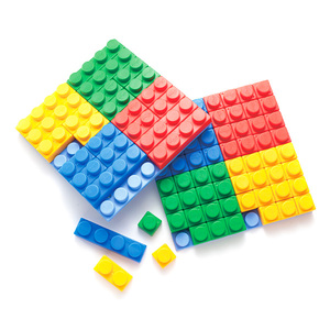 128 pièces mélange 3cm et 5cm grand bloc souple en plastique PP de qualité alimentaire jouet de Construction éducatif avec ensemble de plaques de base (4 couleurs) - Product Image 5