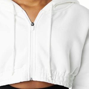 Vente en gros sur mesure Hot manches courtes dame femmes haut fermeture éclair sweats à capuche sweats à capuche respirants tendance - Product Image 5
