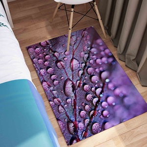 Tapis Purple Leaf Water Drop : Tapis de porte décoratif moderne, avec poils doux - Product Image 1