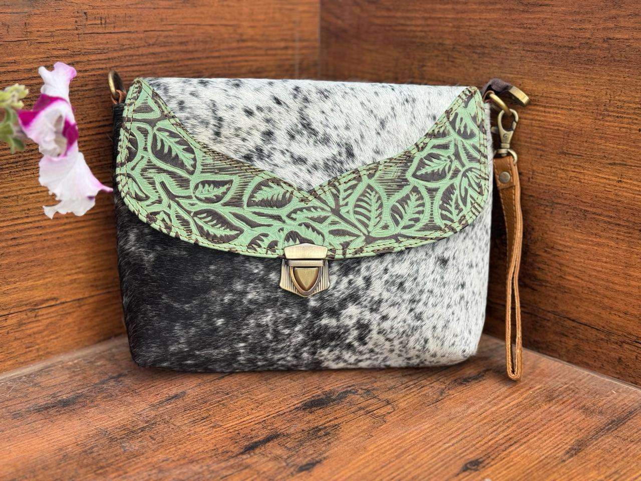 Brown With Green Embossed