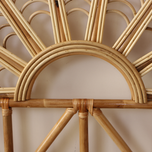 หัวเตียงหวายธรรมชาติปรับได้สไตล์โบโฮ,หัวเตียงหวายทำด้วยมือสำหรับตกแต่งห้องนอน - Product Image 4