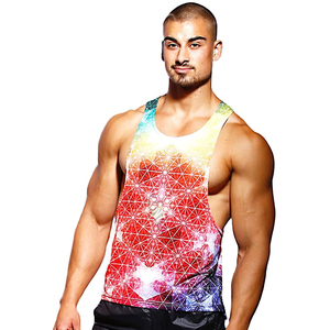 Fitness Gym Tank Tops Deportes hechos a medida Hombres Impresión digital Transpirable Secado rápido Algodón/Poliéster Verano - Product Image 3