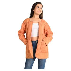 Automne Boho Style femmes coton matelassé veste à la main réversible manteau courte longueur pour printemps tenue décontracté solide hiver - Product Image 4