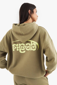 Venta al por mayor personalizado caqui hombro de la gota de las mujeres de gran tamaño impreso con capucha antiarrugas y transpirable sudaderas con capucha de las mujeres Zip Up Hoodie - Product Image 6