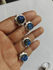 Bague multi-anneaux vintage en argent sterling fait main, motif lune, avec onyx noir 10 mm, sertissage clos, pour mariage et fête, vente en gros - Product Image 3