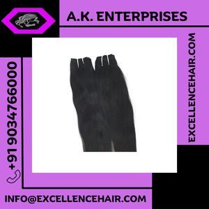 High Quality 8-Inch Double Drawn Weft Virgin Remy Hair Extensions Indian Straight <b>Stretched</b> Hair From Exporters - Product Image 3