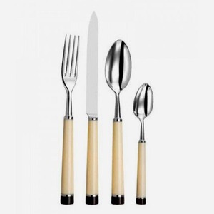 Ensemble de couverts en acier inoxydable argenté New Look avec un design unique, poignée en céramique rotative pour restaurant et maison - Product Image 5
